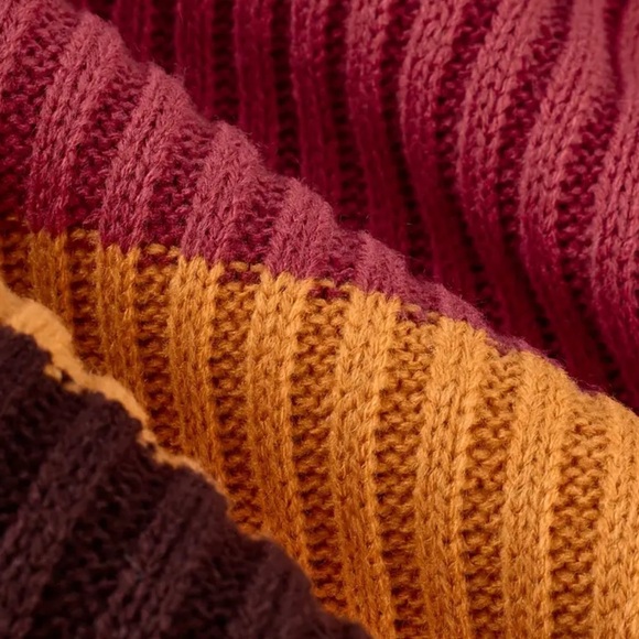 Striped Multicolor Sweater Knit Dress High Neck New Boutique - Picture 6 of 6